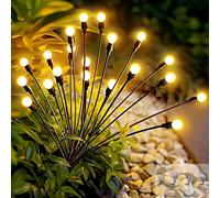Éclairage de jardin solaire - Lampes décoratives - Éclairage d'ambiance extérieur - Effet de lucioles lumineuses en mouvement - Lot de 4 - Lumière blanche chaude