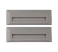 Eclairage de marche extérieur éclairage d'escalier de jardin terrasse, gris, LED 3W 110Lm blanc neutre, LxHxP 23x8x2,8 cm, lot de 2