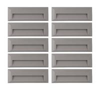 Eclairage de marche extérieur éclairage d'escalier de jardin terrasse, gris, LED 3W 110Lm blanc neutre, LxHxP 23x8x2,8 cm, lot de 10
