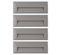 Eclairage de marche extérieur éclairage d'escalier de jardin terrasse, gris, LED 3W 110Lm blanc neutre, LxHxP 23x8x2,8 cm, lot de 4