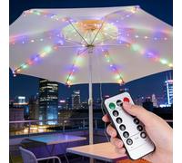 Éclairage de parasol LED - 8 modes avec télécommande - Guirlande lumineuse LED pour parasol - Guirlande lumineuse pour parasol - IP67 - Décoration intérieure (coloré)