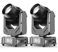 Éclairage de scène à tête mobile - Projecteur DMX - Lot de 2 - Étanchéité IP65 - Alimentation 110–240 V - Prise européenne - Idéal pour DJ et spectacles