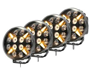 Éclairage de travail, faisceau combiné, protection supérieure contre les infiltrations, stroboscope 4PC 9 pouces