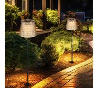 Éclairage D'Extérieur Lampe en Cristal Solaire LED de Jardin Pointe H 60 CM 2x