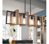 Éclairage D'Îlot De Cuisine Lustre Moderne Noir Pour Salle À Manger Et Ferme Lampes De Table De Billard Finition Bois Et Métal Noi