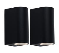 Eclairage extérieur porte d'entrée up down applique murale extérieur noir mur extérieur terrasse aluminium, changement de couleur dimmable avec télécommande, 2x LED RGB 3,5W 200lm 3000K, lot de 2