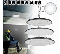 Éclairage industriel LED LZQ 2*300W de type UFO, lampe industrielle LED 6000-6500K IP65 blanc froid Projecteur LED UFO étanche pour l'éclairage de halls, d'ateliers, d'usines, d'aéroports et de terras
