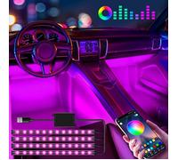 Éclairage intérieur de voiture, éclairage intérieur de voiture à LED Winzwon, bande lumineuse à LED pour voiture, éclairage d'ambia