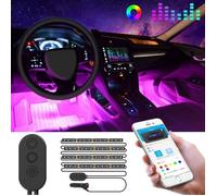 Éclairage LED de Voiture Intérieu Bande de LED Musique Multicolore Auto LED Lumières de Bande de Voiture avec télécommande sans fil