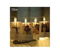 Eclairage LED Guirlande/Décoration LED 10m Photo Clip LED guirlande lumineuse, 80 LEDs, 3 piles AA, boîte à chaînes, lampes, lumière décorative pour