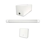 Éclairage led puissant sans fil sur batterie rechargeable pour Garage, Box sous sol, Cave, local sans électricité - Lampe lumière autonome puissante 1100 lm, Prêt à poser et Sans Travaux -Autonomie 7h