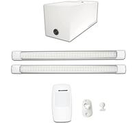 Éclairage led puissant sans fil sur batterie rechargeable pour Garage, Box sous sol, Cave sans électricité - Lampe lumière autonome puissante 2200 lm -Prêt à poser et Sans Travaux - Autonomie 3h30