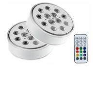 Eclairage Piscine LED 2 Pcs IP68 etanche 16 RGB Couleurs avec Telecommande RF et Support Mural Lumiere Piscine pour