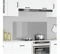 vidaXL Crédence de Cuisine Gris Clair 110 x 50 cm Verre trempé