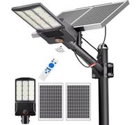 Éclairage public solaire - Lampe de rue LED - 20000 mAh - Graduable - IP65 - 6500 K - 5 mètres - Pour les rues et les parkings