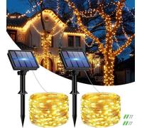 Éclairage solaire 2 x 6 m, 60 LED, couleur cuivre, étanche, pour le jardin