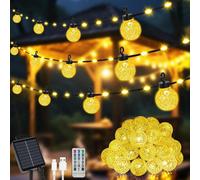 Éclairage solaire pour jardin - Guirlande lumineuse décorative - Décoration extérieure - Lampes en forme d'ananas - 12 mètres, 100 LED - Lumière blanche chaude