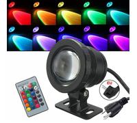 Eclairage sous Marin Spot Fontaine 10W LED pour Piscine IP68 étanche en saillie Projecteur sous-Marin (Color : RGB+Remote Control,