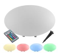 tectake® Lampe sphérique LED multicolore Taille L (Ø35x28,5cm) avec telecommande 16 couleurs Veilleuse Lampe jardin Luminaire exterieur Éclairage extérieur Eclairage piscine Salon de jardin exterieur