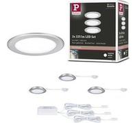 Paulmann 93121 Encastrés meubles LED kit de 3 65 mm 3x2,5W 3x180lm 230/12V 4000 K Acier brossé