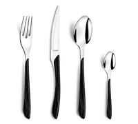 Eclat Mat Ménagère 16 pièces pour 4 personnes Aspect bois Noir