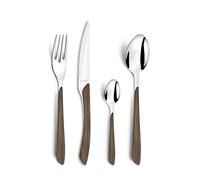 AMEFA Eclat Nature Ménagère 16 couverts inox Pour 4 personnes, Bois Foncé | Acier inoxydable 18/0, Manche ABS effet bois, Ménagère 16 couverts pour 4 personnes, Compatible lave-vaisselle, Ergonomique