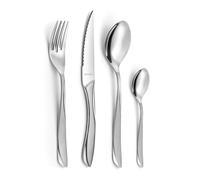 AMEFA - Ménagère 24 couverts de table pour 6 personnes - Eclat Styl - Acier Inoxydable 18/0, Finition Miroir et sablée - Inox (Epaisseur 2.5 mm)