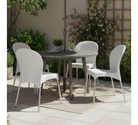 Eclectic - Chaises d'Extérieur, Blanches, 4 Chaises Fabriquées en Italie