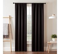 Eclipse Darrell Rideaux de fenêtre occultants Thermiques avec Passe-Tringle pour Chambre à Coucher ou Salon (Panneau Simple), 94 x 241,3 cm, Noir
