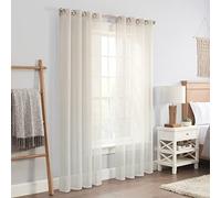Eclipse INES Lot de 2 Rideaux de fenêtre à œillets texturés ombrés, Filtre la lumière, pour Chambre à Coucher, 132,1 x 241,3 cm, Ivoire