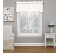 ECLIPSE Kendall Rideau de fenêtre Moderne festonné avec Passe-Tringle pour Cuisine ou Salle de Bain, 106,7 x 45,7 cm, Blanc