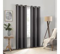 Eclipse Kendall Rideau de fenêtre occultant texturé à Isolation Thermique avec œillets pour Chambre à Coucher (1 Panneau), 107 x 213 cm, Gris Anthracite