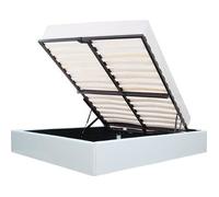 ECLIPSE Lit coffre adulte 160 x 200 cm - Simili Blanc - Sommier inclus