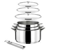 Eclipse - Lot 7 pièces - Casseroles 16, 18 et 20 cm, 3 couvercles et poignée amovible