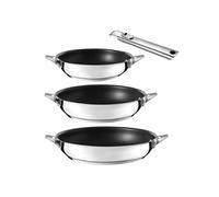 Eclipse - Lot de 3 poêles 20-24-28 cm avec revêtement céramique et poignée amovible inox