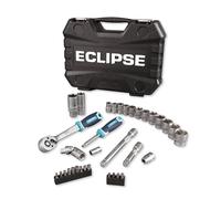 Eclipse Professional Tools ESS34PS Ensemble de 34 douilles carrées 1/4" et 3/8" (métrique)