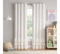 Eclipse Rideaux occultants à Volants pour Enfants - 100% occultant - avec Passe-Tringle - pour Chambre d'enfant ou Salle de Jeux - Blanc - 213,4 x 101,6 cm