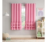 Eclipse Rideaux occultants à Volants pour Enfants - 160 x 101,6 cm - Thermaback - 100% occultant - avec Passe-Tringle - pour Chambre d'enfant ou Salle de Jeux - Rose