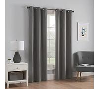 Eclipse Thermaback en Microfibre Grommet occultant fenêtre Panneau, Smoke, 84 cm