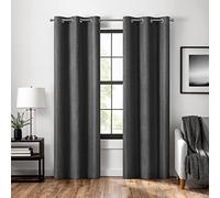 Eclipse Welwick Rideau de fenêtre occultant à Chevrons avec Fermeture magnétique pour Chambre à Coucher (1 Panneau), 101,6 x 160 cm, Noir