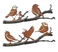 EclipseGuard 5 Pièces Oiseaux Décoratifs en Métal, Déco Jardin | déco Jardin métal rouillé, pour terrasse et clôture, Jardin Parc