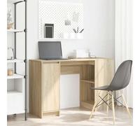 Eclith Bureau en chêne Sonoma - 120 x 42 x 76 cm - En bois avec beaucoup d'espace de rangement - Pour bureau, bureau, maison, chambre d'adolescent, avec gestion des câbles, robuste et facile
