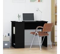 Eclith Bureau noir 100 x 55 x 75 cm en bois avec espace de rangement, gestion des câbles pour maison, bureau, chambre d'adolescent
