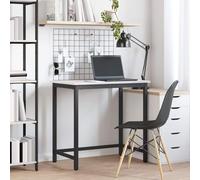 Eclith Table de travail blanche 80 x 50 x 77 cm avec plan de travail réglable en hauteur en bois et acier pour bureau, bureau à domicile, chambre d'adolescent, avec gestion des câbles