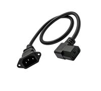 ECMQS Câble d'extension IEC pour câblage gauche, courbe C | Entrée montée sur plaque, sortie latérale, câble de 60 cm de long pour armoires électriques