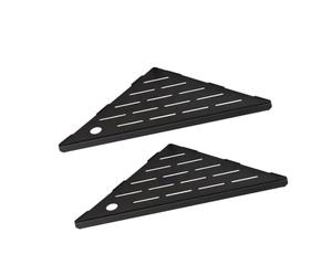 ECMQS Étagère d'angle de salle de bain avec simple sans perçage Noir D | Rust Easy Étagère de douche en métal pour la maison, fente spéciale pour lame, installation facile pour