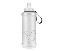 ECMQS Flasque souple pour trail running, gris | Bouteille d'eau de sport pliable de 500 ml avec bec verseur, fermeture rigide, dragonne et échelle