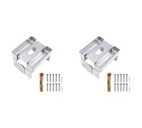 ECMQS Lot de 2 supports de poteau solides de 10,2 cm en acier galvanisé | Socle lesté en ciment avec fonction de changement de scène pour une barrière de jardin fixe et une disposition du cadre