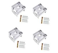 ECMQS Lot de 4 supports de poteau solides de 10,2 cm en galvanisé | Socle lesté en ciment avec fonction de changement de scène pour une barrière de jardin fixe et une disposition du cadre