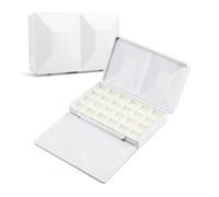 ECMQS Organiseur compact pour modélisme, petit blanc | Boîte de recharge pour palette aquarelle avec compartiments de mélange, bac de rangement en polypropylène